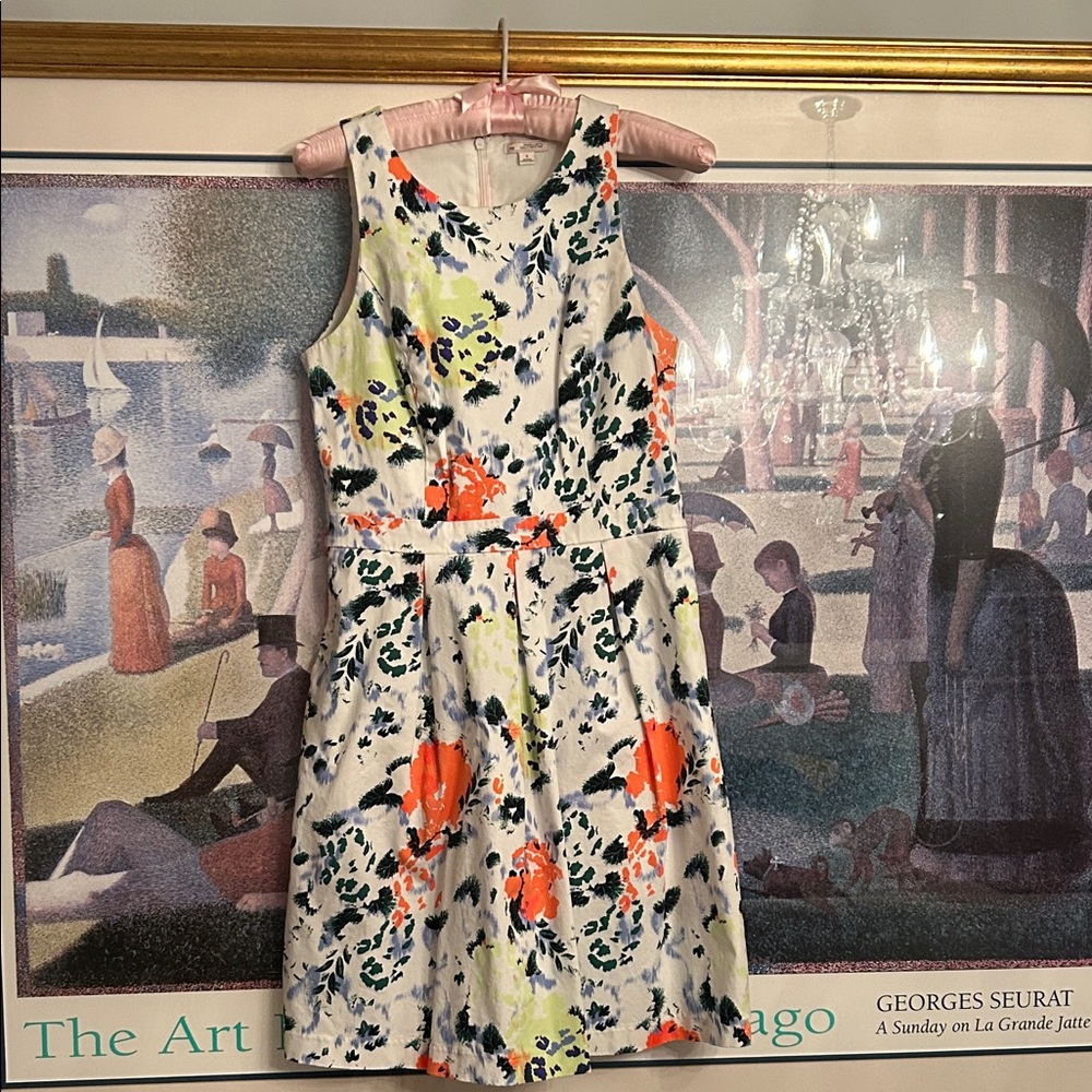 GAP Cotton Floral Dress - White, Orange, Green